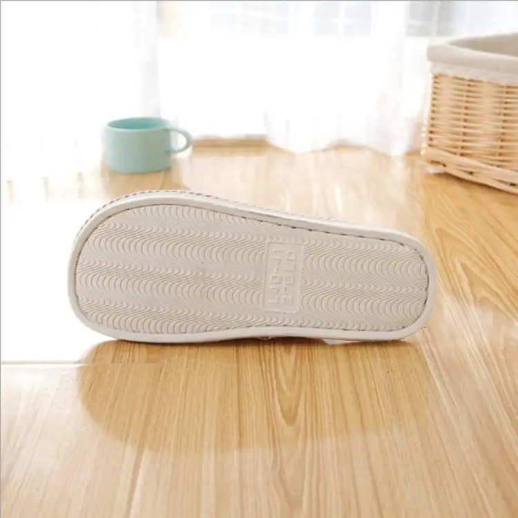 Japanese and Korean Four Seasons Linen Slippers Home Indoor Men and Women Couple Thick Bottom Simple Warm Autumn and Winter Cotton Slippers