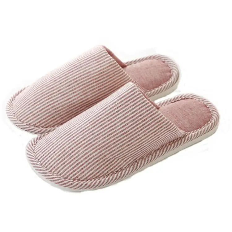 Japanese and Korean Four Seasons Linen Slippers Home Indoor Men and Women Couple Thick Bottom Simple Warm Autumn and Winter Cotton Slippers
