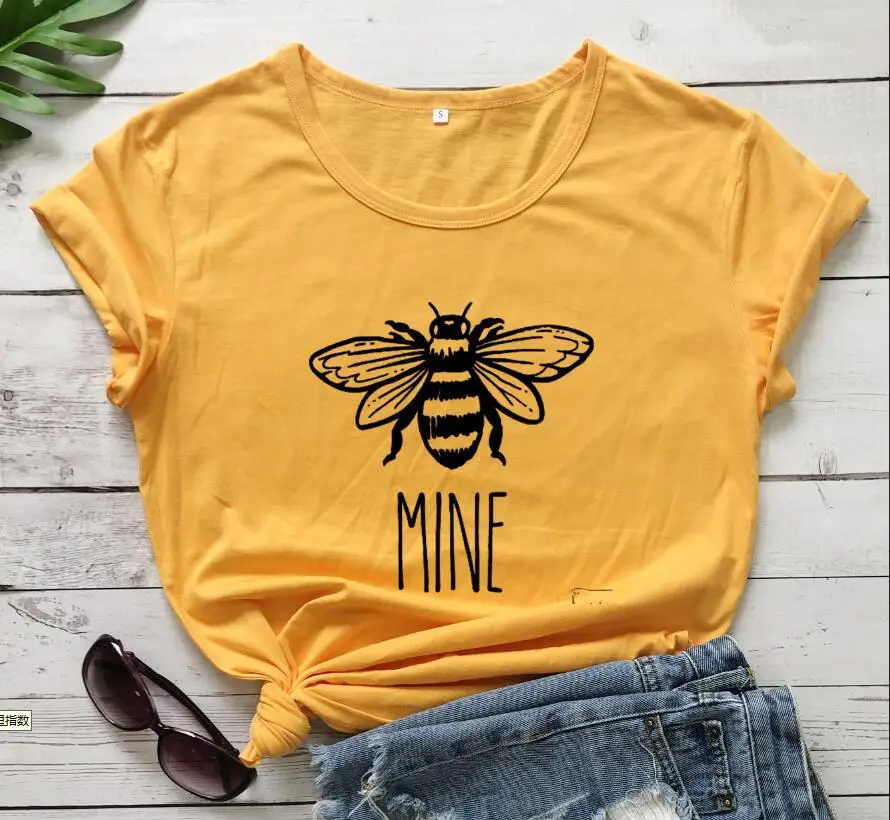 Foreign Trade T-Shirt Mine Bee Design Black - Image 6
