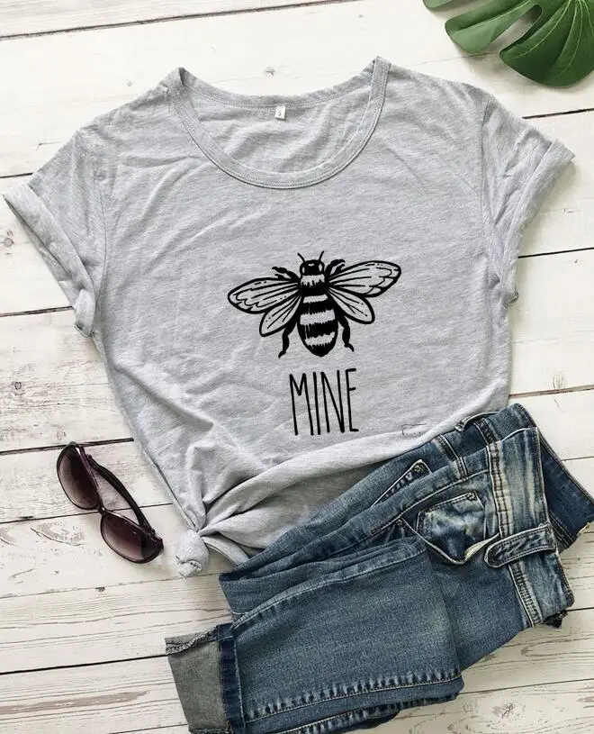 Foreign Trade T-Shirt Mine Bee Design Black - Image 3