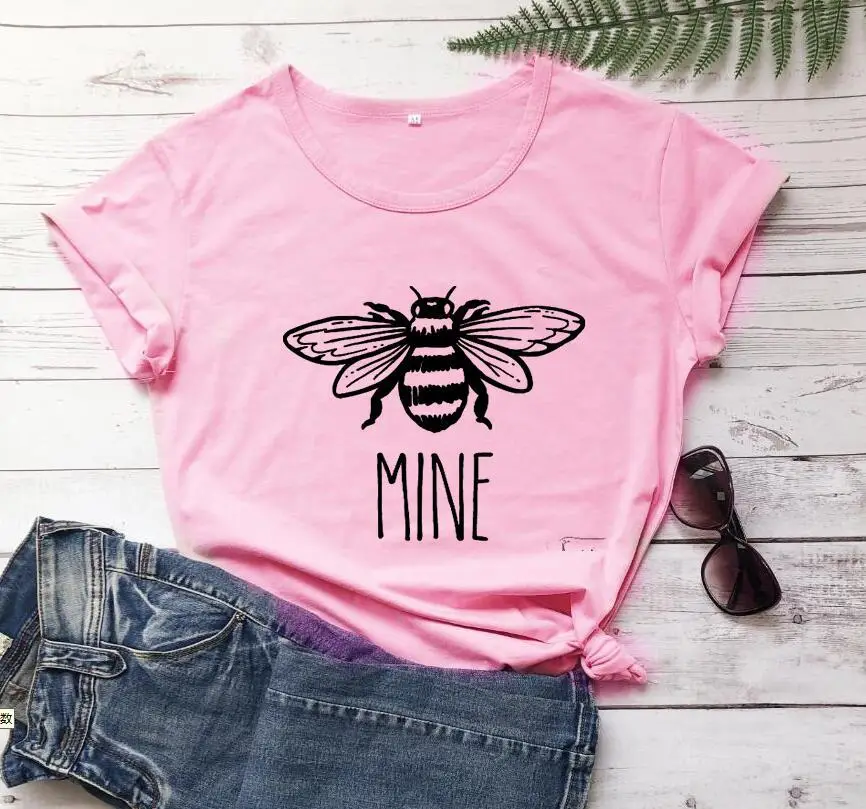 Foreign Trade T-Shirt Mine Bee Design Black - Image 4