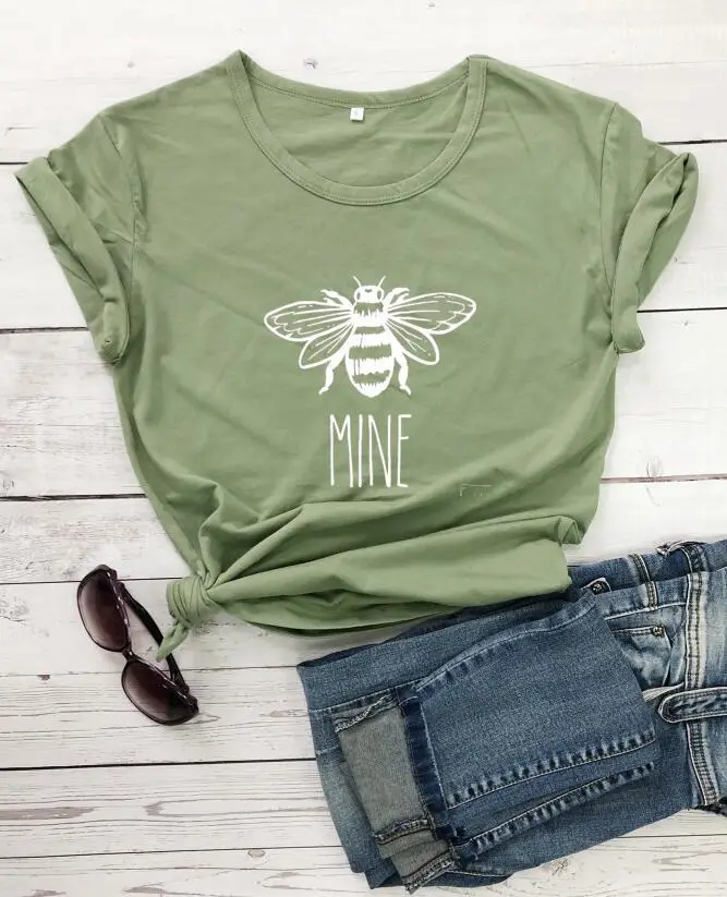 Foreign Trade T-Shirt Mine Bee Design Black - Image 5