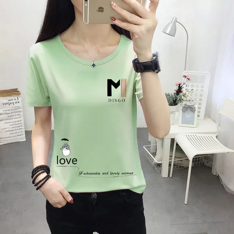 Women Light Blue Kurta T-shirt with Cat Print Summer Casual Wear - Image 30