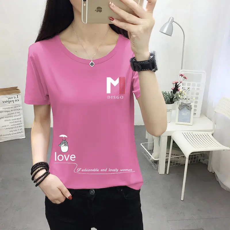 Women Light Blue Kurta T-shirt with Cat Print Summer Casual Wear - Image 31