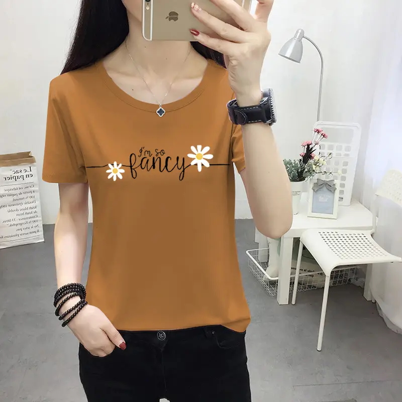 Women Light Blue Kurta T-shirt with Cat Print Summer Casual Wear - Image 8