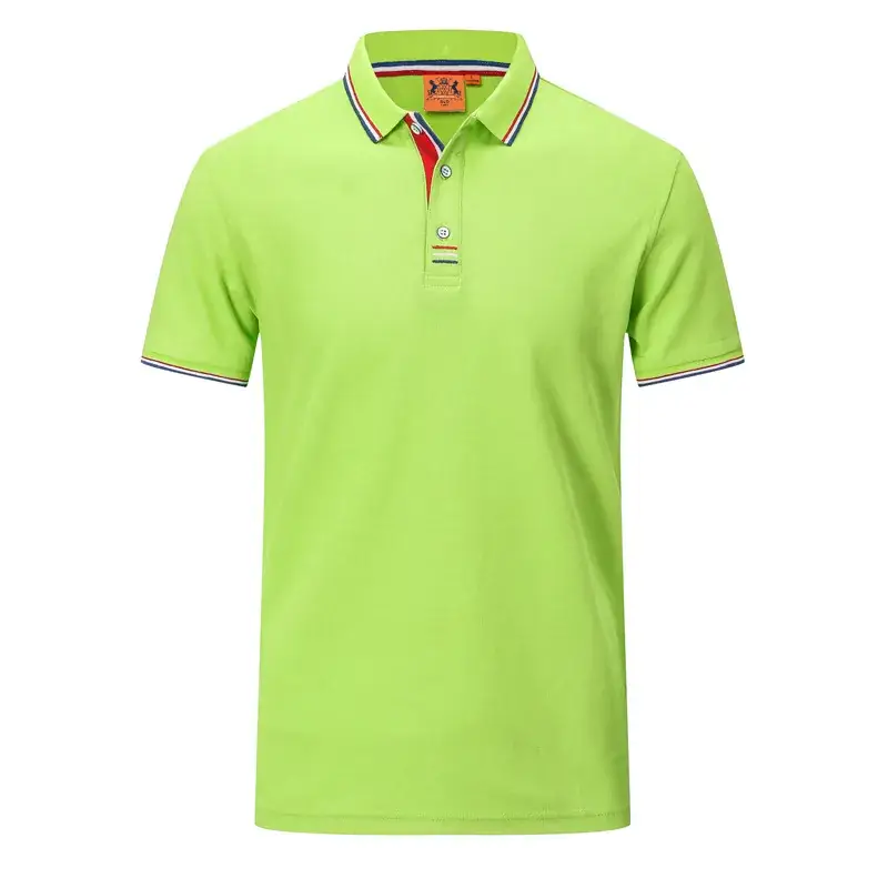 Men Blue Polo Shirt with Red Trim - Image 8