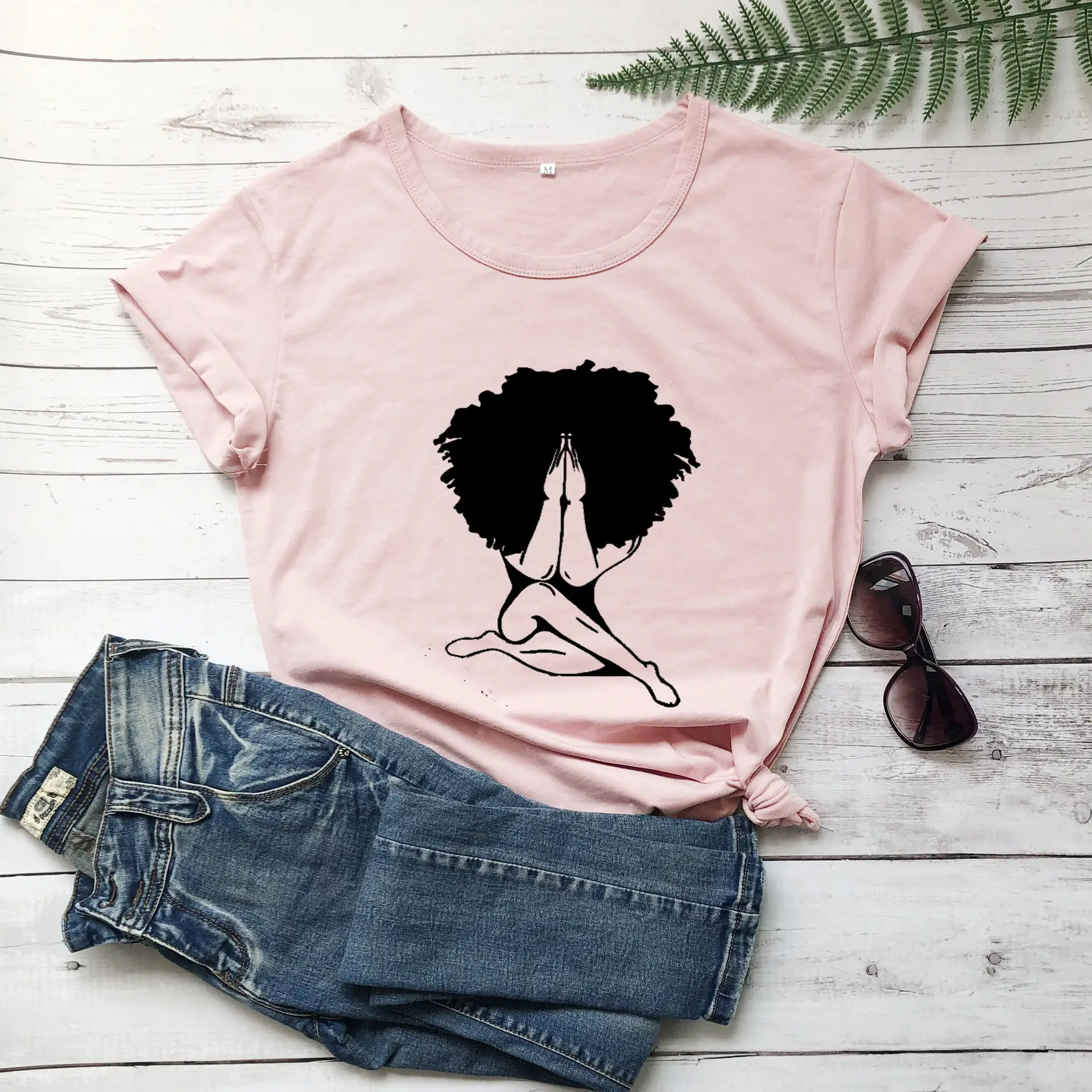 T-shirt with Explosion Head Girl Design Yellow - Image 6