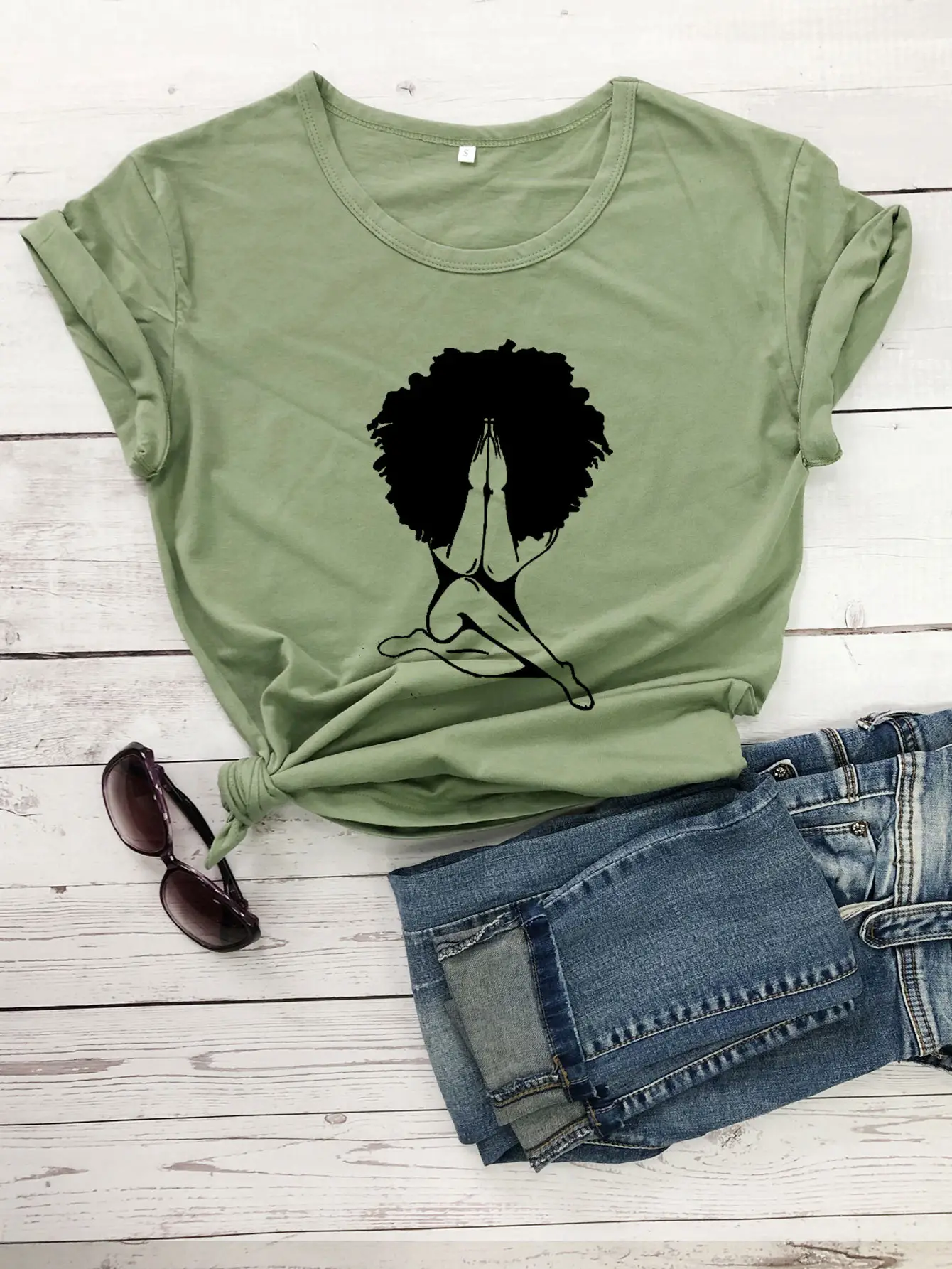 T-shirt with Explosion Head Girl Design Yellow - Image 7