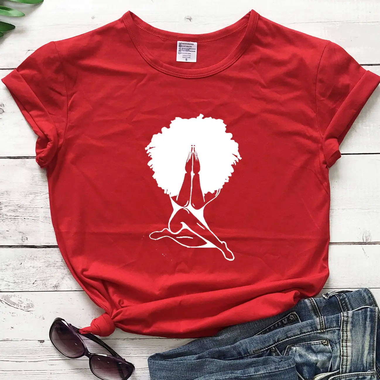 T-shirt with Explosion Head Girl Design Yellow - Image 8