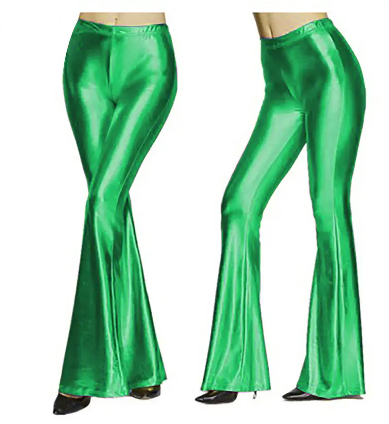 Cross-border Women's Bright Leather Flared Pants with Elastic Waist - Image 5