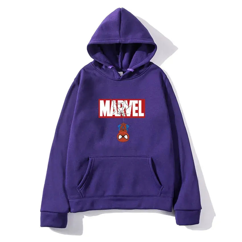American MARVEL Printed Hoodie for Women Men Purple - Image 7