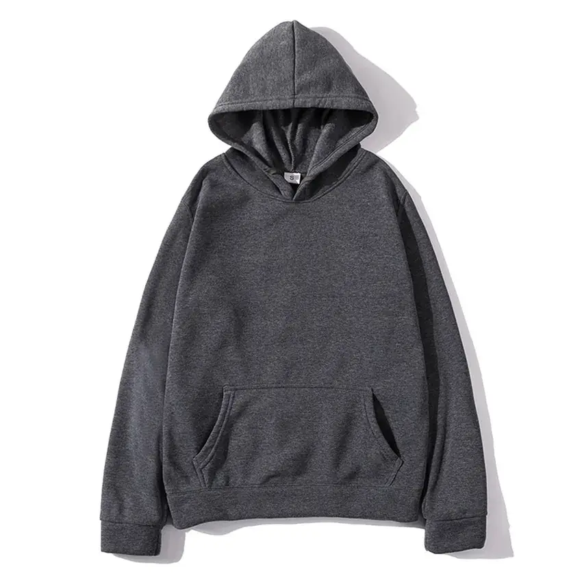 Men Winter Solid Fleece Hoodie Purple - Image 10