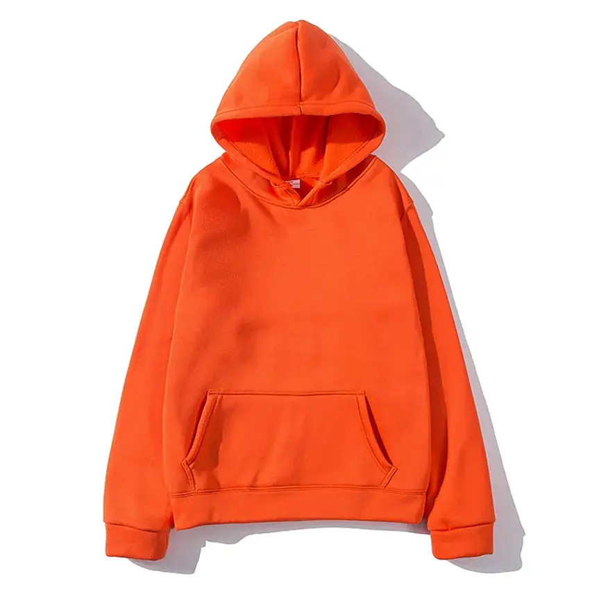 Men Winter Solid Fleece Hoodie Purple - Image 12