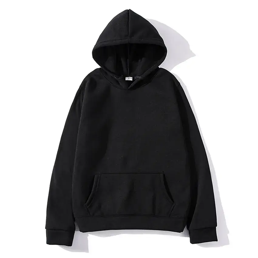 Men Winter Solid Fleece Hoodie Purple - Image 7