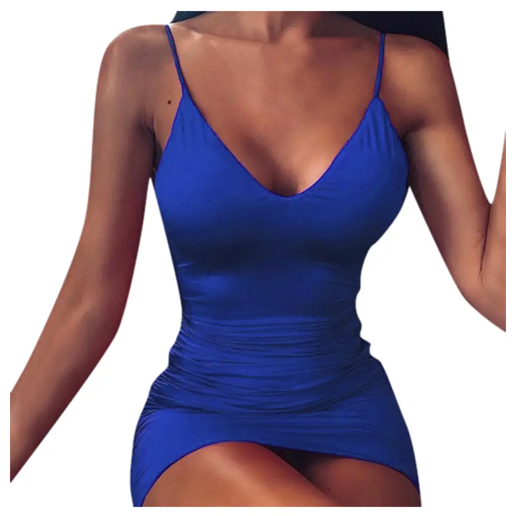 Women's V-Neck Backless Slim Fitting Dress Purple - Image 5