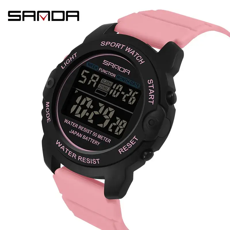 Sanda Men's Waterproof Digital Sports Watch Black