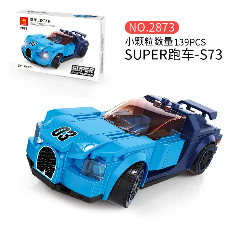 Racing Building Blocks Toy Blue Super Car 139PCS - Image 4