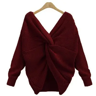 European Bat Sleeve Knitted Sweater for Women