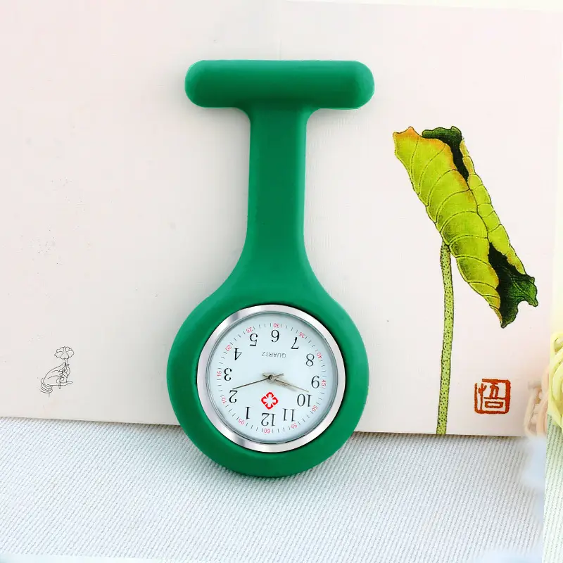 Factory Direct Sales New Silicone Band Wholesale Male and Female Nurse Watch Advertising Gift Hanging Watch Hot Selling Chest Watch Dropshipping