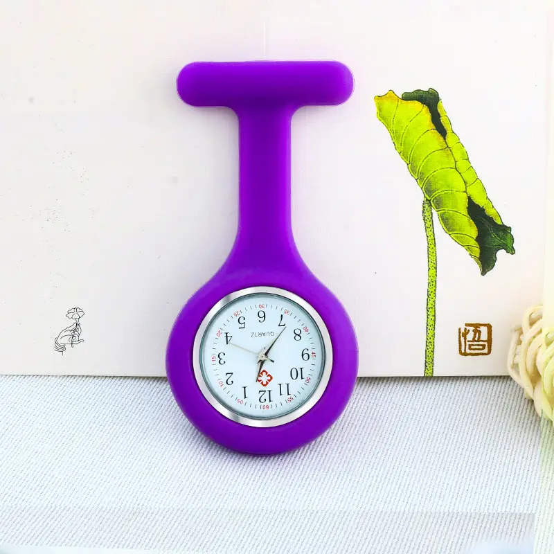 Factory Direct Sales New Silicone Band Wholesale Male and Female Nurse Watch Advertising Gift Hanging Watch Hot Selling Chest Watch Dropshipping