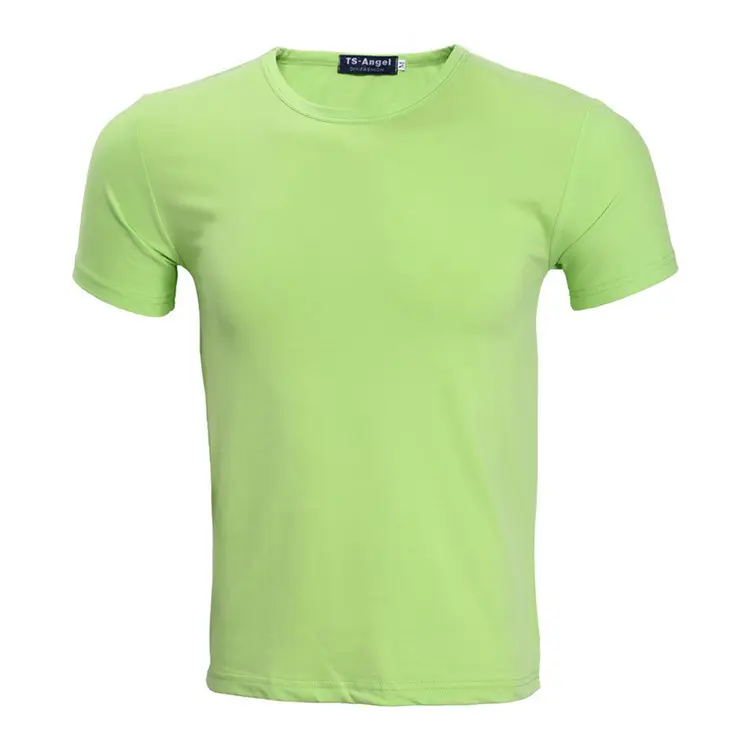 Men Women Cotton T-Shirt Green Light Blue Round Neck - Image 10