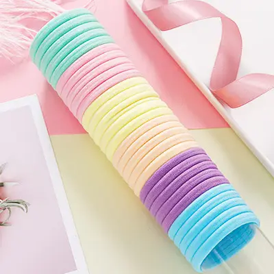 Purple Rubber Hair Bands for Women - 50 Pcs - Image 2