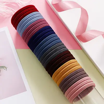 Purple Rubber Hair Bands for Women - 50 Pcs - Image 4