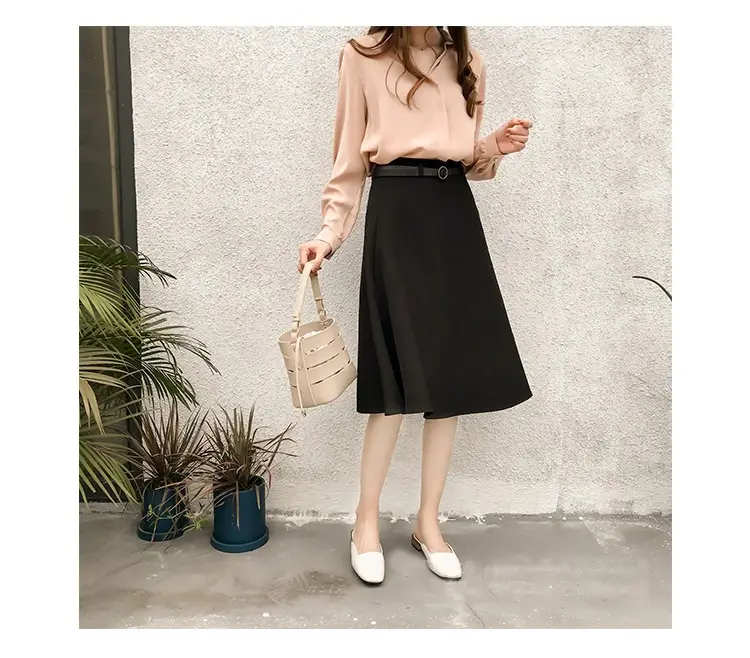 Korean Style Chiffon White Long Sleeve Shirt Large — feature 7