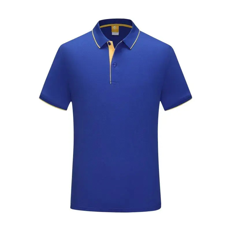 Men Black Polo T-Shirt with Red Yellow Trim - Image 2