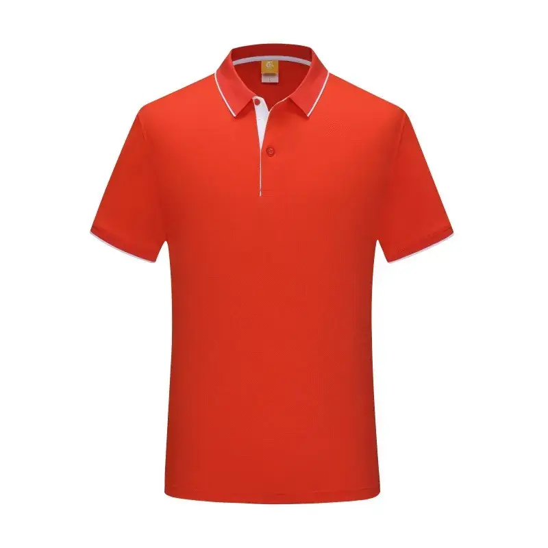 Men Black Polo T-Shirt with Red Yellow Trim - Image 3