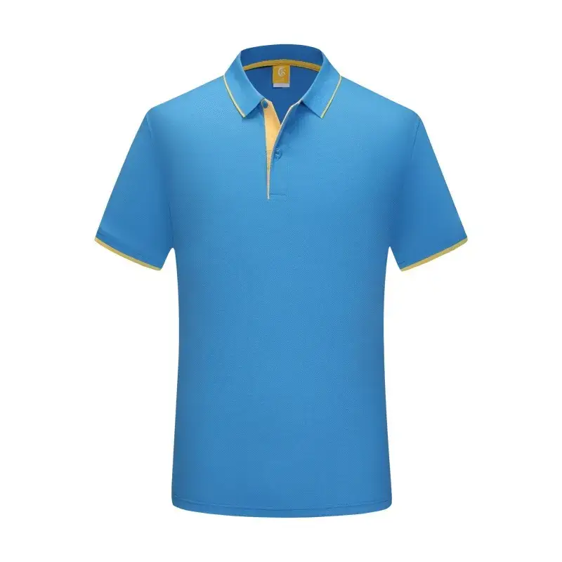 Men Black Polo T-Shirt with Red Yellow Trim - Image 9