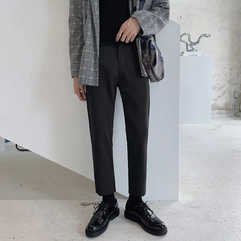 Men's Slim Fit Western Pants Ankle Length Black - Image 7