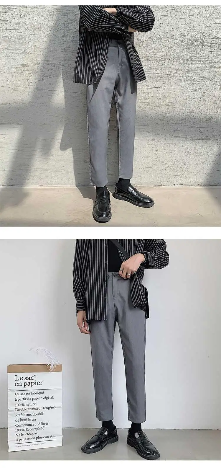 Men's Slim Fit Western Pants Ankle Length Black — feature 10
