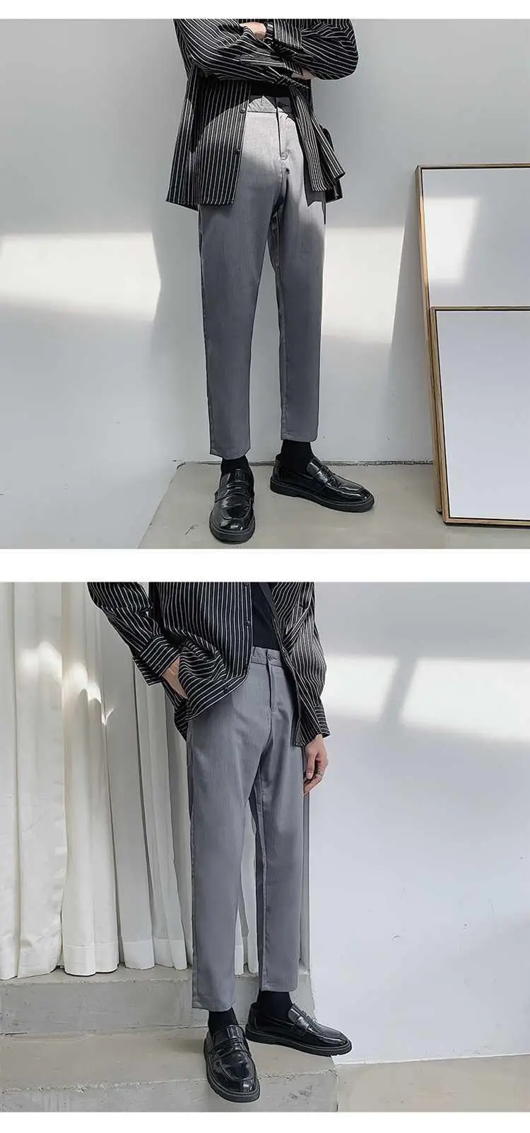 Men's Slim Fit Western Pants Ankle Length Black — feature 11
