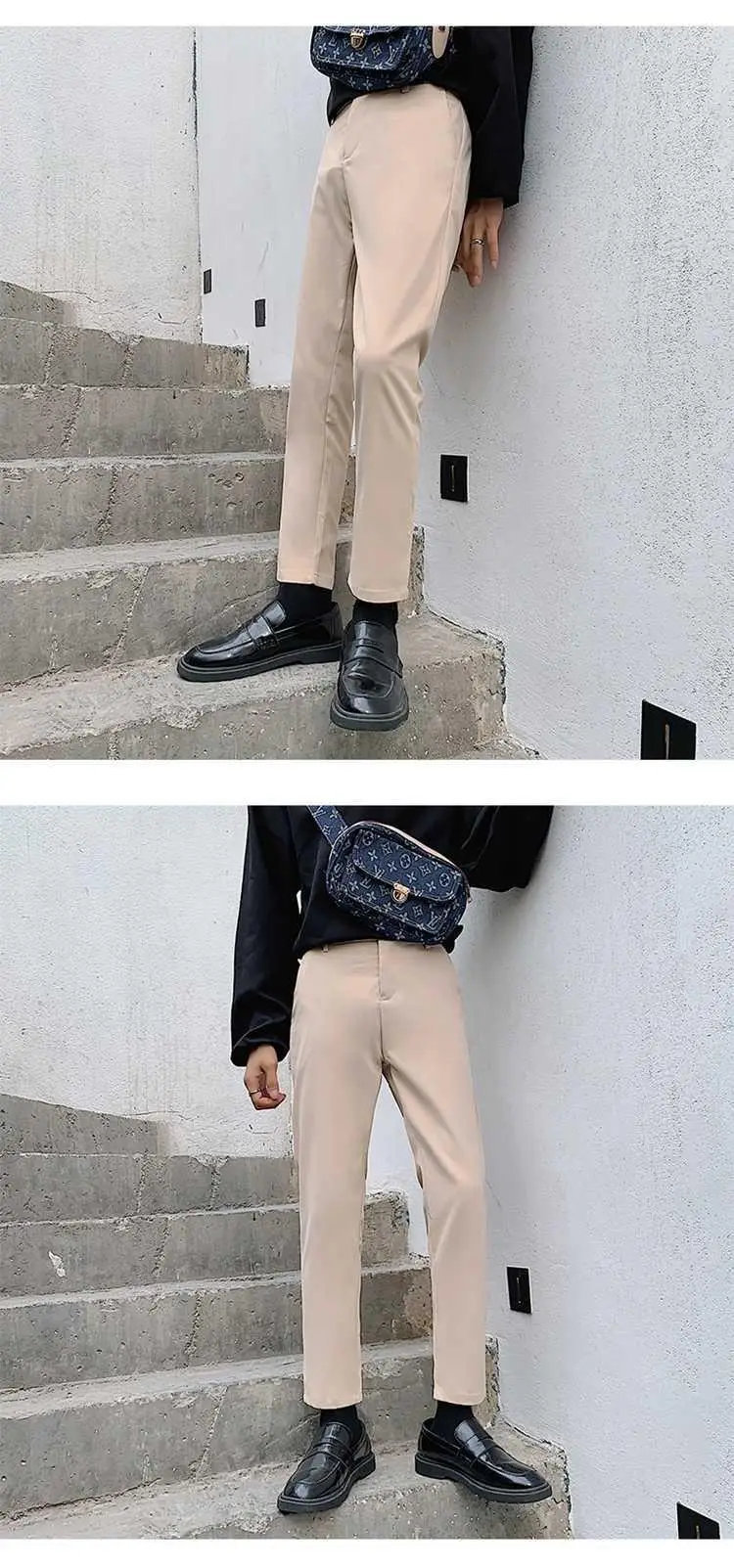 Men's Slim Fit Western Pants Ankle Length Black — feature 16