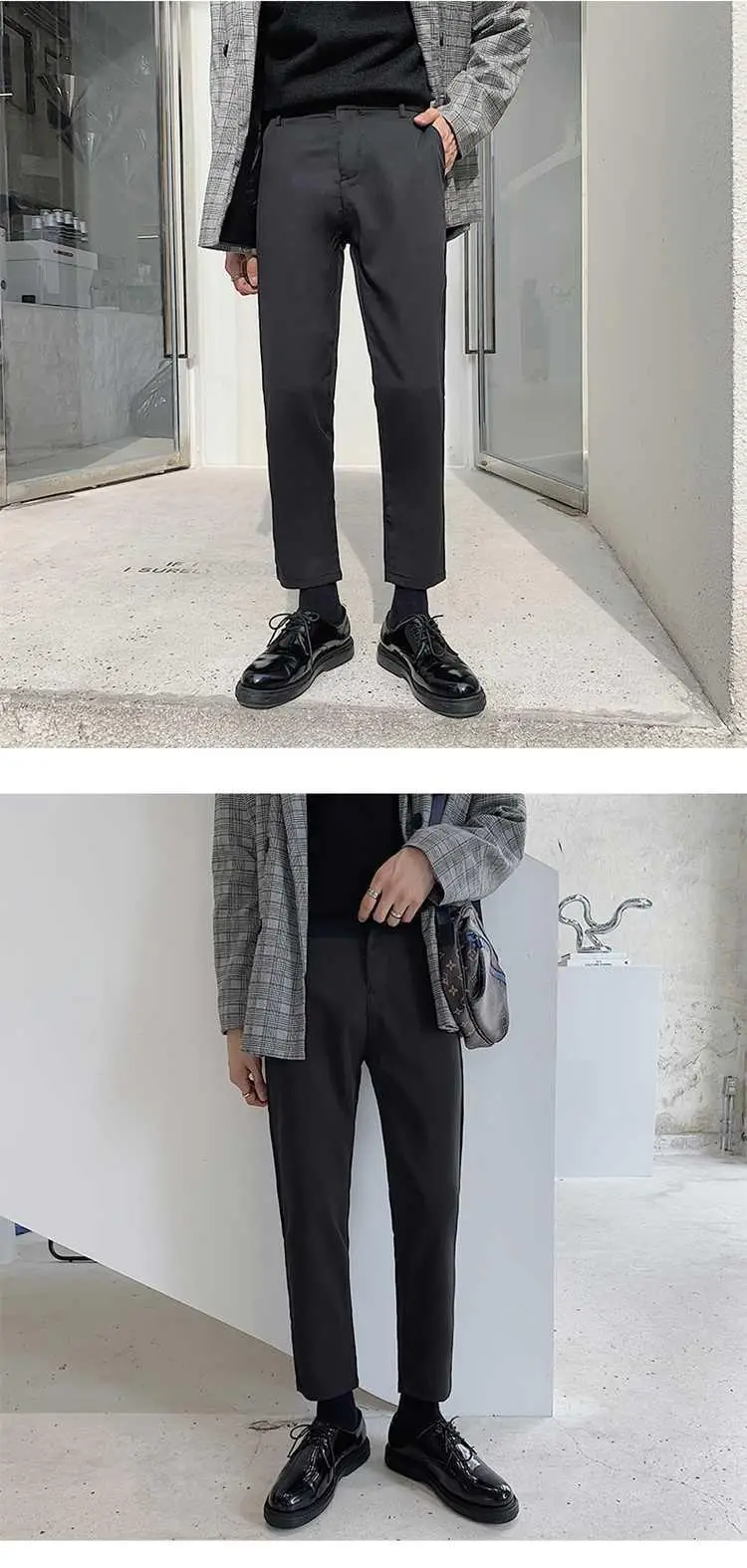 Men's Slim Fit Western Pants Ankle Length Black — feature 3