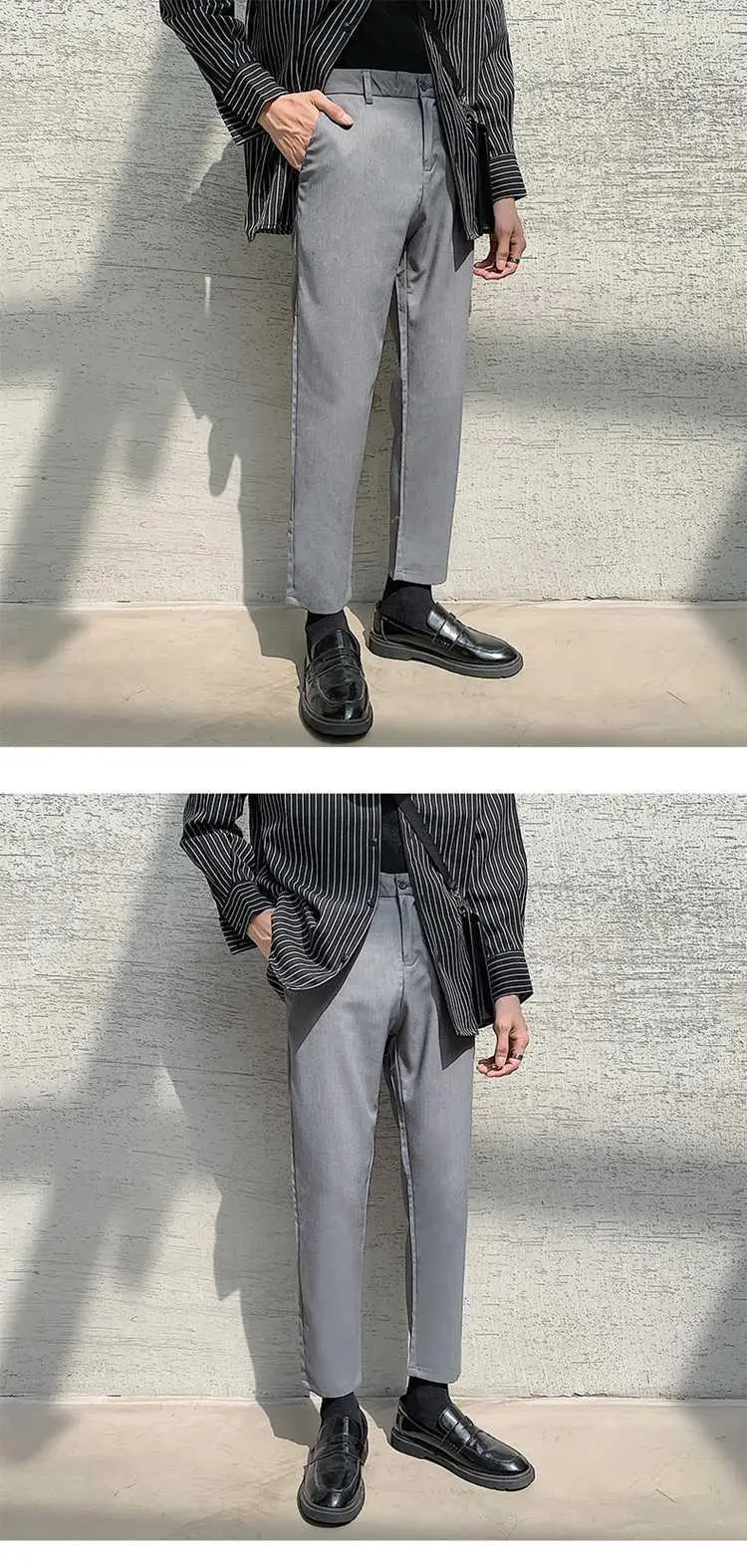 Men's Slim Fit Western Pants Ankle Length Black — feature 9