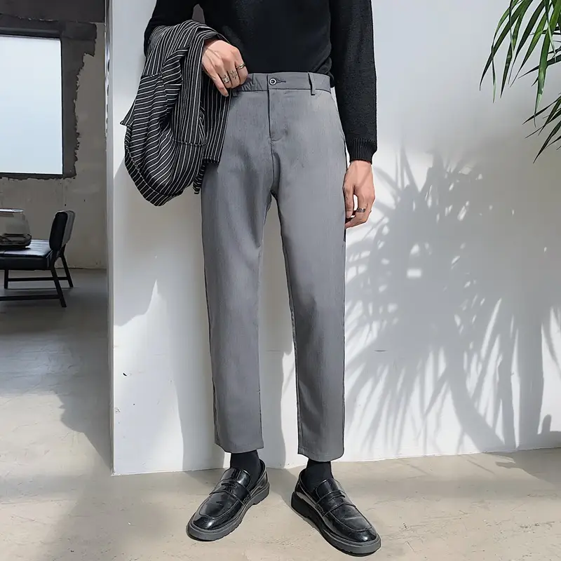 Men's Slim Fit Western Pants Ankle Length Black - Image 2
