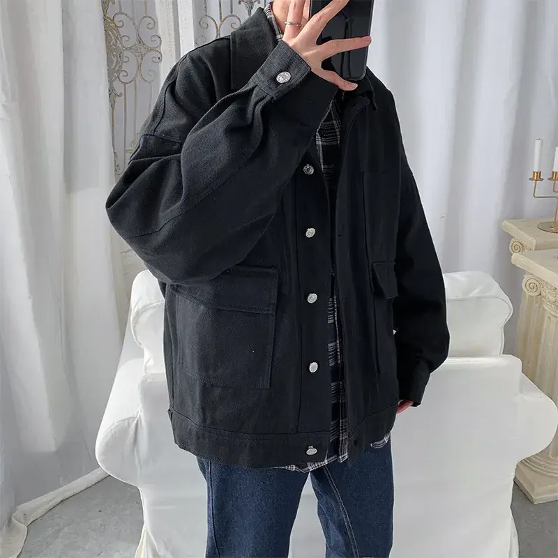 Men's Korean Style Black Casual Jacket All Match