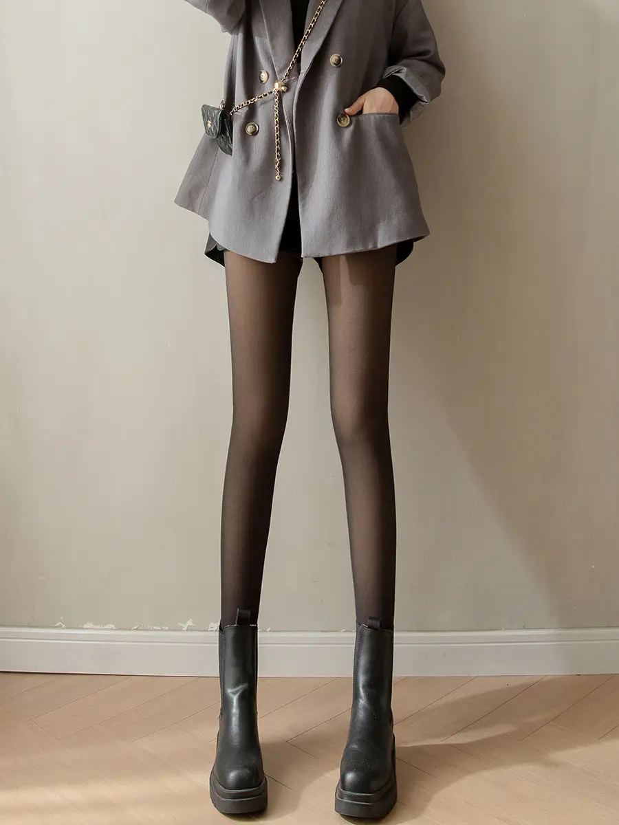 Gray Translucent Bare Leggings Women's Outer Wear - Image 11
