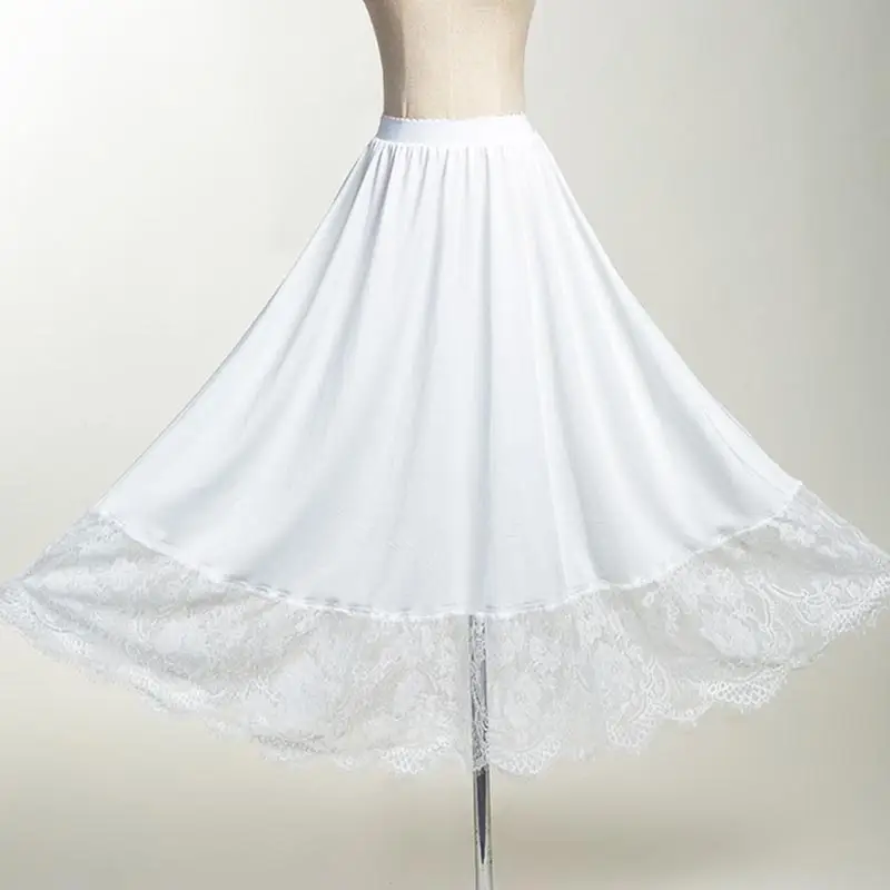 White Lace Hem Skirt with 3m Hem for Women - Image 9