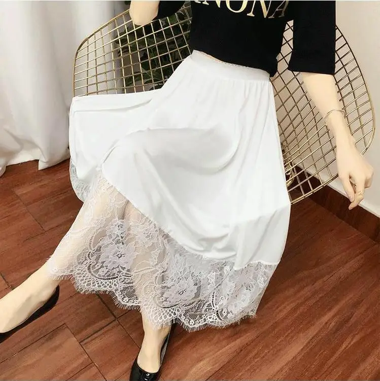 White Lace Hem Skirt with 3m Hem for Women - Image 12