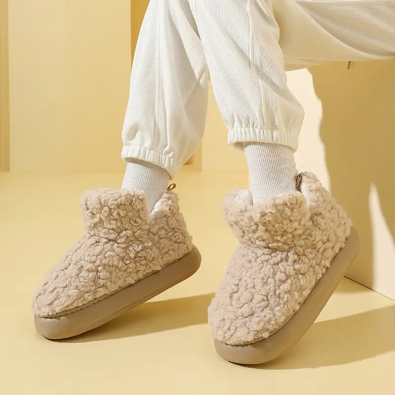 Cotton Slippers for Women Winter Couples Indoor Home Household Non-Slip Thick Soles with Poop Feeling Warm Bags and Cotton Shoes for Men Wholesale - Image 15