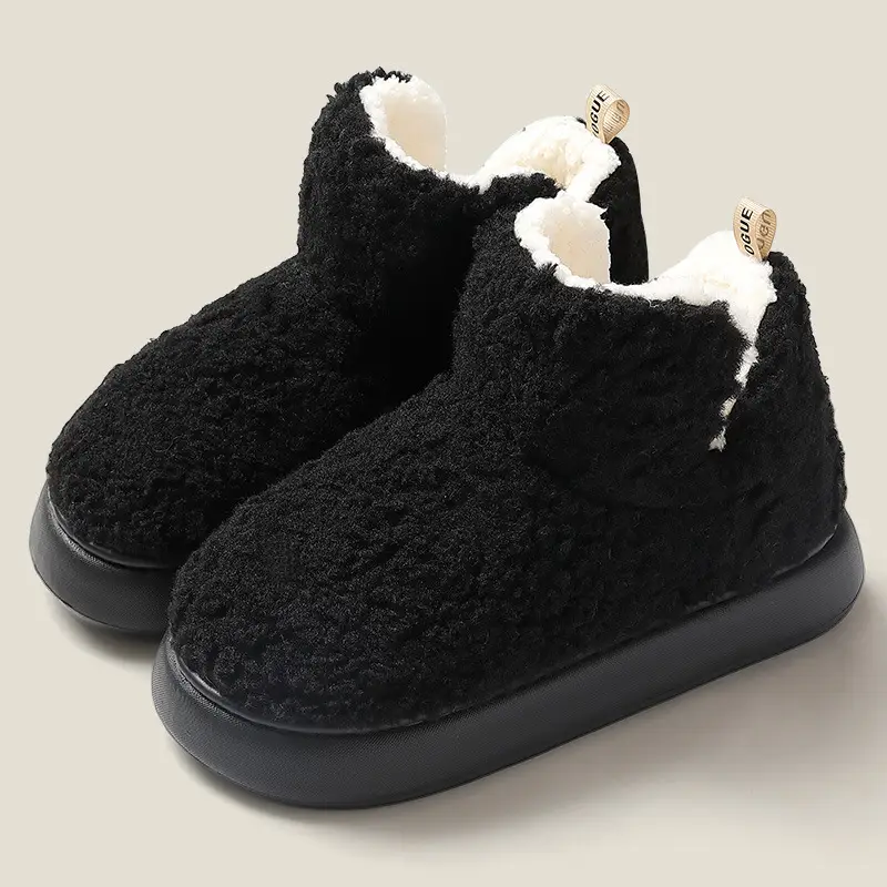 Cotton Slippers for Women Winter Couples Indoor Home Household Non-Slip Thick Soles with Poop Feeling Warm Bags and Cotton Shoes for Men Wholesale - Image 2