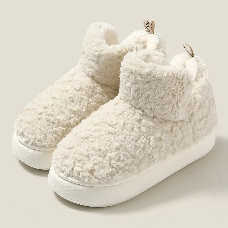 Cotton Slippers for Women Winter Couples Indoor Home Household Non-Slip Thick Soles with Poop Feeling Warm Bags and Cotton Shoes for Men Wholesale - Image 3