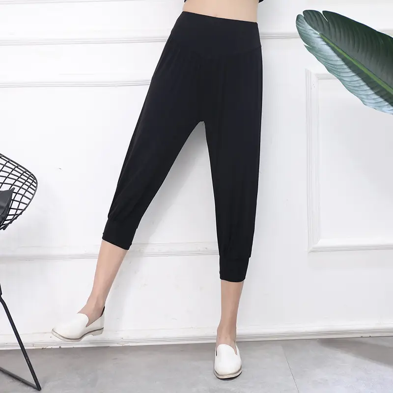 Grey High Waist Cropped Yoga Pants for Women