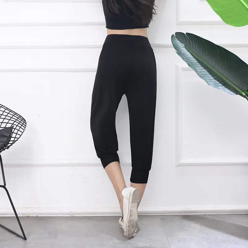 Grey High Waist Cropped Yoga Pants for Women — feature 15