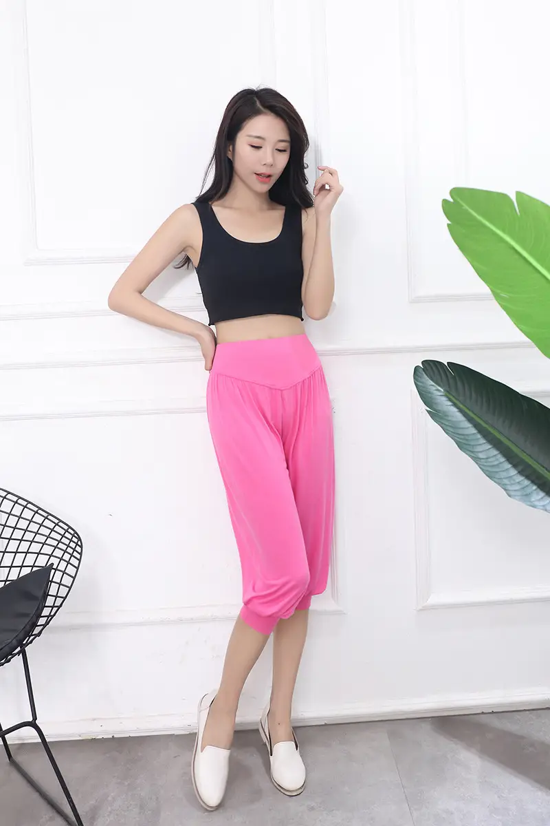 Grey High Waist Cropped Yoga Pants for Women — feature 16
