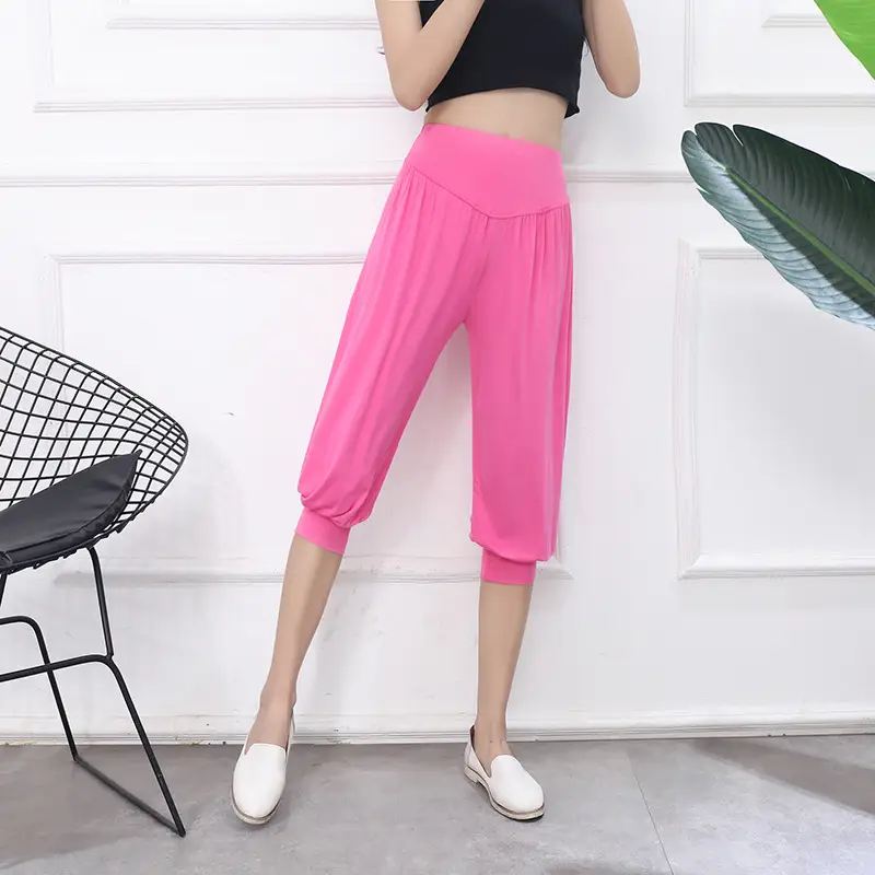Grey High Waist Cropped Yoga Pants for Women — feature 18
