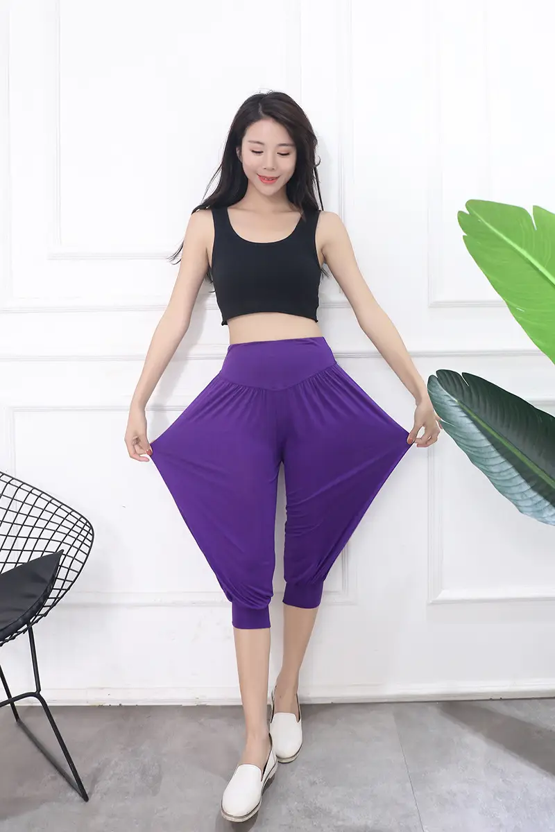 Grey High Waist Cropped Yoga Pants for Women — feature 22